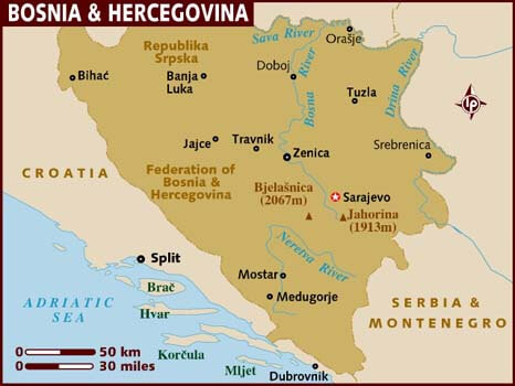 Map Bosnia Herzegovina